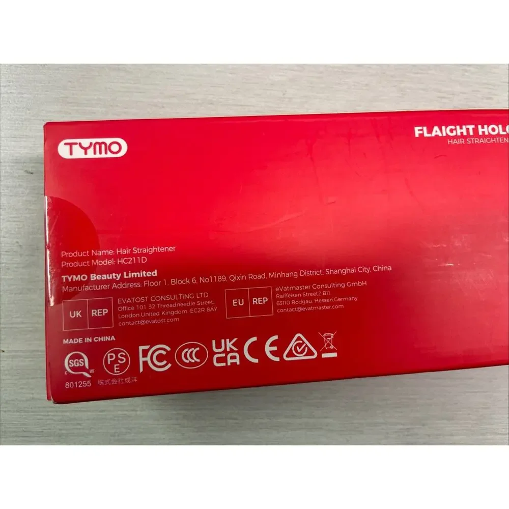 Tymo Hair Straghtner Flaight Holo -NIB- Two in One Curler and Straightner